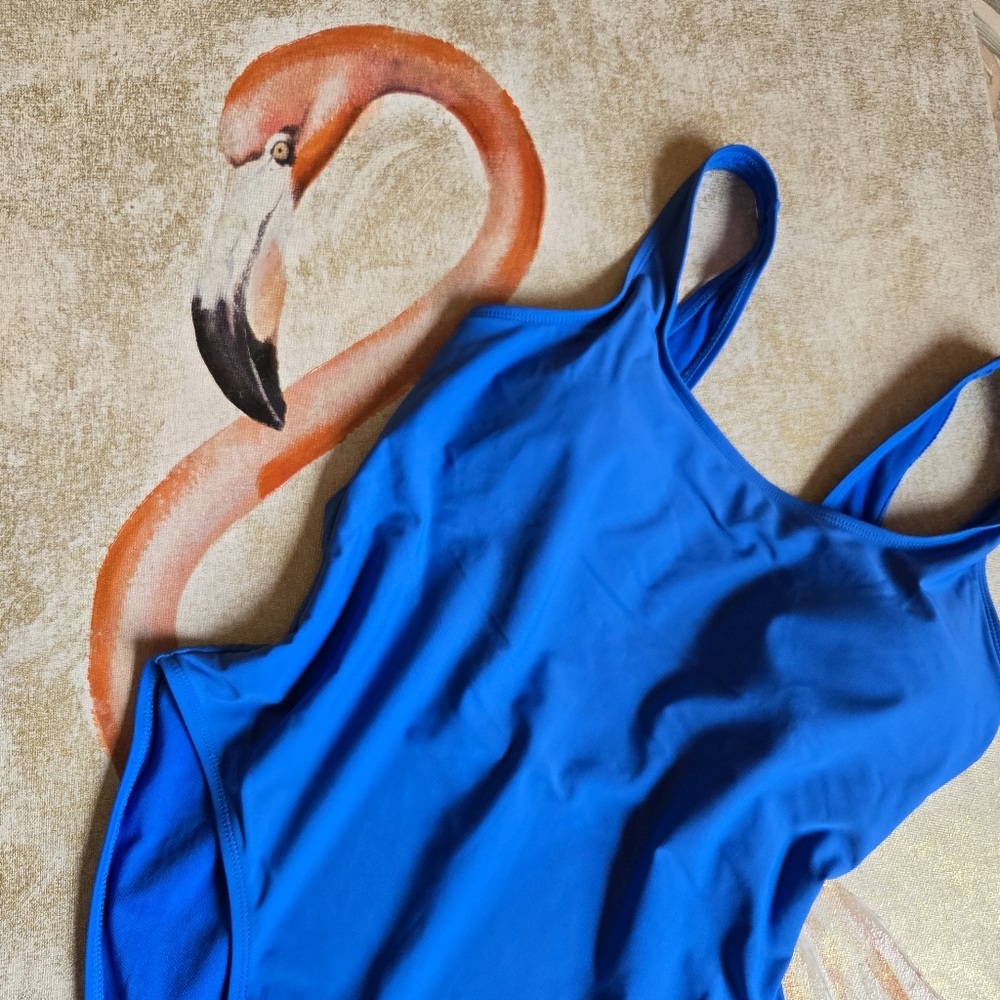 3/$25 No Boundaries Blue One Piece Bathing Suit Swimwear XL Low Back